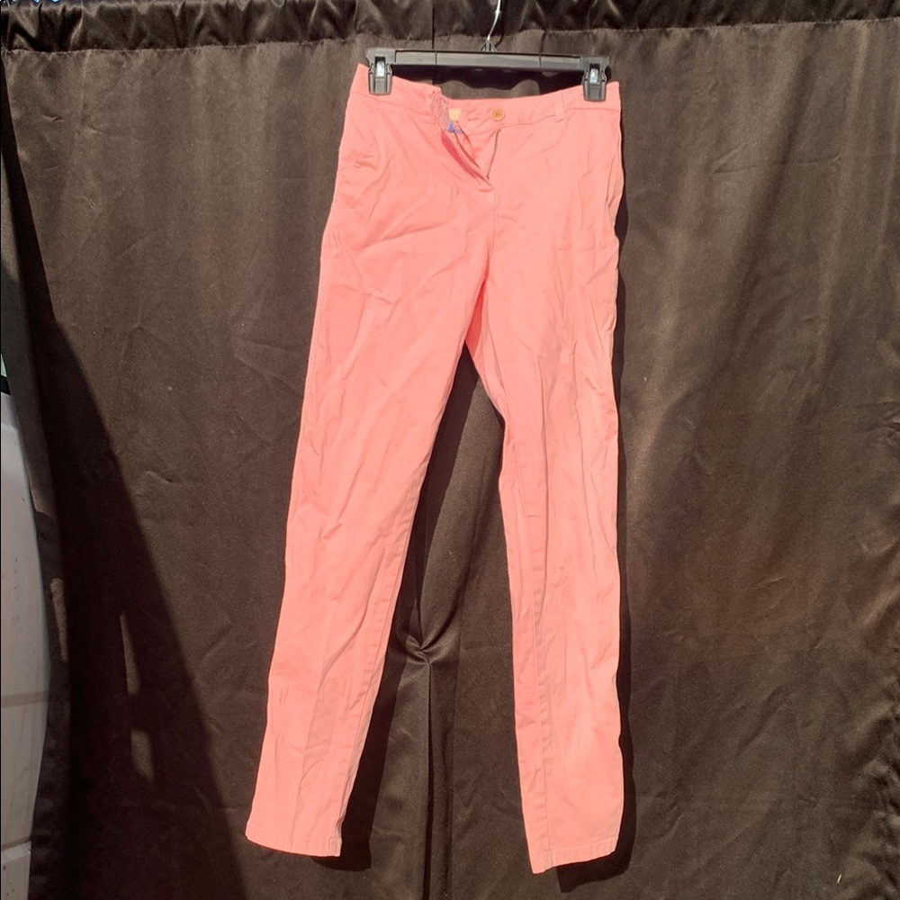 Coral Pink Slim Fit Pants